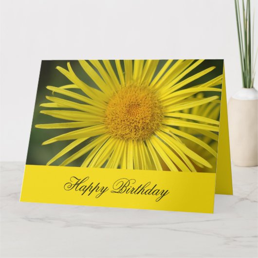 Golden Bloom Elegante Verjaardag Kaart (Voorkant)