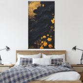Golden Bloom Elegantie Canvas Afdruk (Insitu (Slaapkamer))