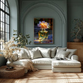 Golden Bloom Elixir – Droomachtig bloemenparfum Canvas Afdruk