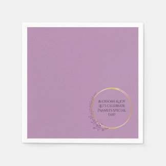 Golden Bloom Floral Elegant Verjaardagsfeest Servet