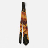 Golden Bloom Floral Stropdas (Achterkant)