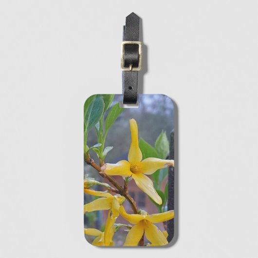 Golden Bloom: Forsythia Flair Bagagelabel (Voorkant (verticaal))