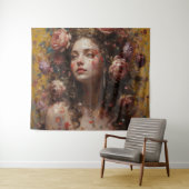 Golden Bloom Goddess – Large Horizontal Wall Tapes Wandkleed (In Situ (horizontaal))