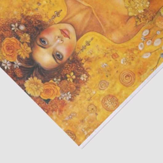 Golden Bloom Goddess Luxe Bloemen Decoupage Tissuepapier (Detail)