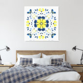 Golden Bloom Harmony Canvas Afdruk (Insitu (Slaapkamer))