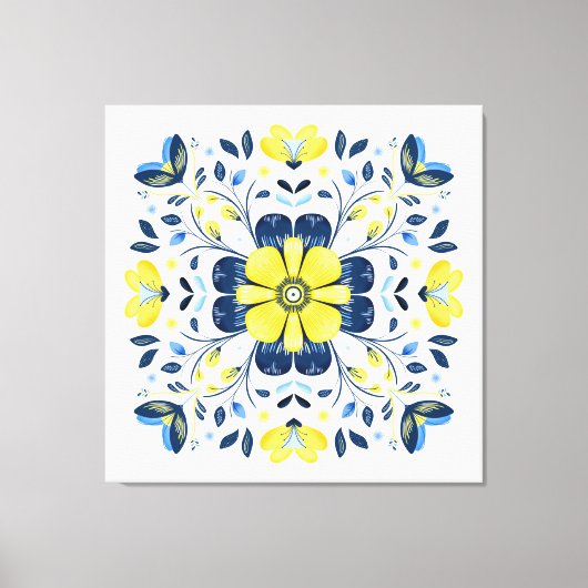 Golden Bloom Harmony Canvas Afdruk (Voorkant)