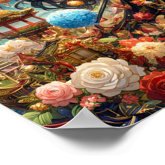 Golden Bloom Keizerin  gouden troon Poster (Hoek)