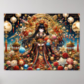 Golden Bloom Keizerin  gouden troon Poster (Voorkant)