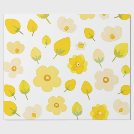 Golden Bloom Luxe Wallpaper Cadeaupapier (Vlak)