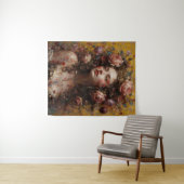 Golden Bloom Muse – Vertical Wall Tapestry Wandkleed (In Situ (horizontaal))