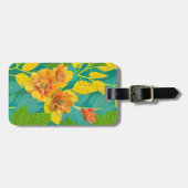 Golden Bloom op groen gebladerte Bagagelabel (Voorkant horizontaal)