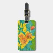 Golden Bloom op groen gebladerte Bagagelabel (Voorkant verticaal)