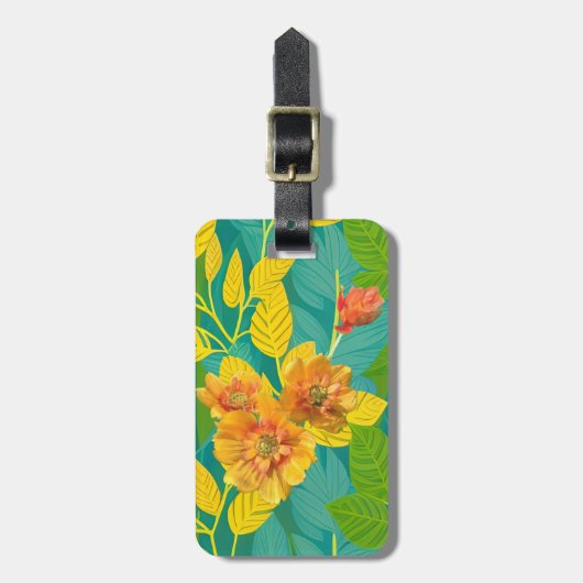 Golden Bloom op groen gebladerte Bagagelabel (Voorkant verticaal)