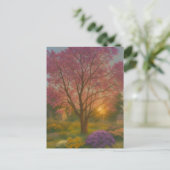 Golden Bloom - Sunset Garden Painting Briefkaart (Staand voorkant)
