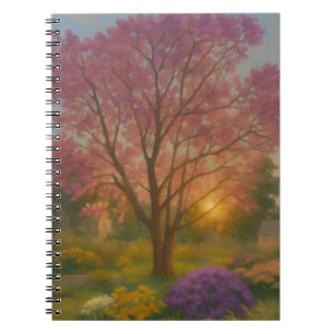 Golden Bloom - Sunset Garden Painting Notitieboek