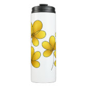 Golden Bloom Trio – Elegant Gradient Gold Floral T Thermosbeker (Voorkant)