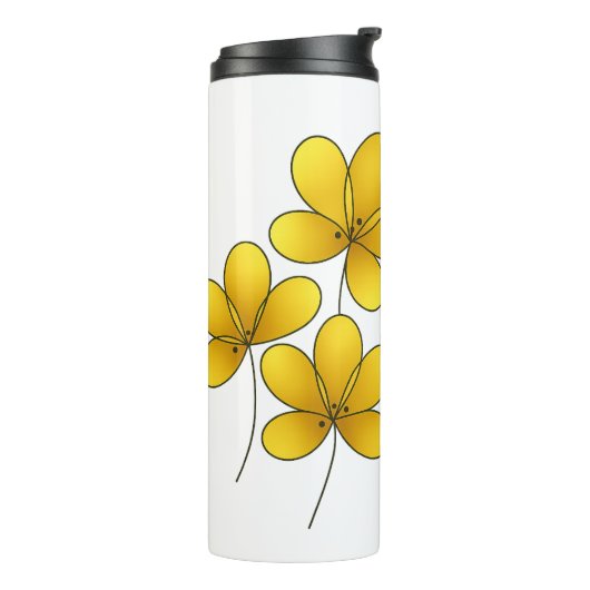 Golden Bloom Trio – Elegant Gradient Gold Floral T Thermosbeker (Gedraaid links)
