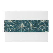 Golden Bloom Wedding Belly Band Uitnodigingen Wikkel (Achterkant Voorbeeld)