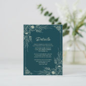 Golden Bloom Wedding Details Informatiekaartje (Staand voorkant)