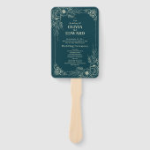 Golden Bloom Wedding-programma Handwaaier (Voorkant)