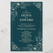 Golden Bloom Wedding-programma's (Voorkant)