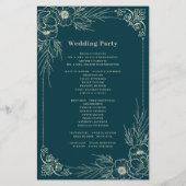 Golden Bloom Wedding-programma's (Achterkant)