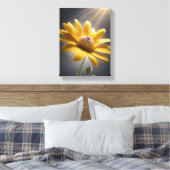 Golden Bloom – Yellow Flower Macro Photography Art Canvas Afdruk (Insitu (Slaapkamer))
