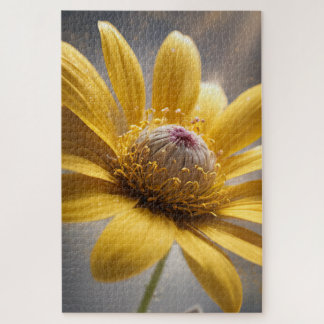 Golden Bloom – Yellow Flower Macro Photography Art Legpuzzel