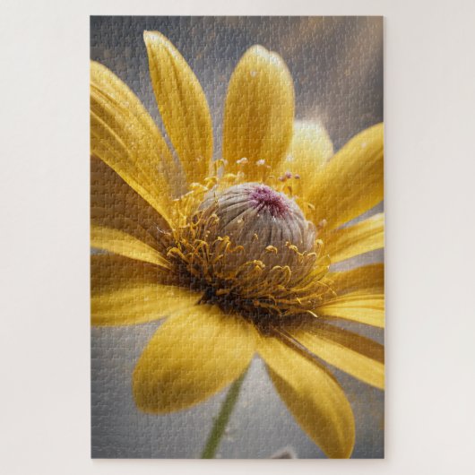 Golden Bloom – Yellow Flower Macro Photography Art Legpuzzel (Verticaal)