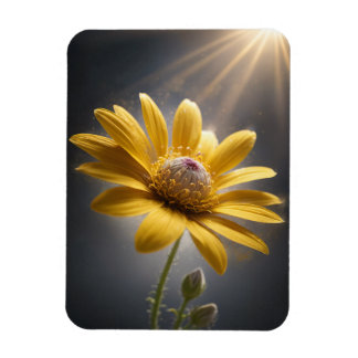 Golden Bloom – Yellow Flower Macro Photography Magneet