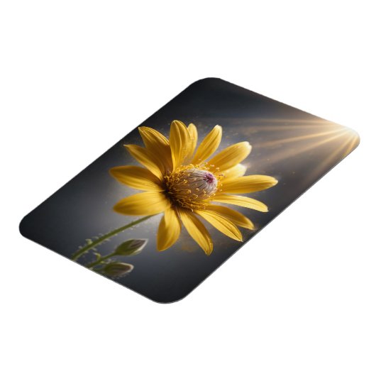 Golden Bloom – Yellow Flower Macro Photography Magneet (Linkerzijde)