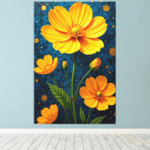 Golden Blooms Canvas Afdruk (Insitu (Houten vloer))