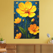 Golden Blooms Canvas Afdruk (Insitu (Woonkamer))