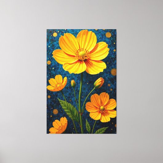 Golden Blooms Canvas Afdruk (Voorkant)