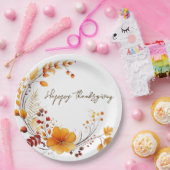 Golden Blooms & Grateful Wishes Papieren Bordje (Feest)