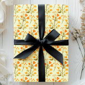 Golden Blooms Waterverf Wildflower Cadeaupapier