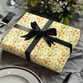 Golden Blooms Waterverf Wildflower Cadeaupapier