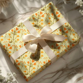 Golden Blooms Waterverf Wildflower Cadeaupapier