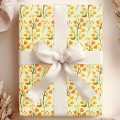 Golden Blooms Waterverf Wildflower Cadeaupapier