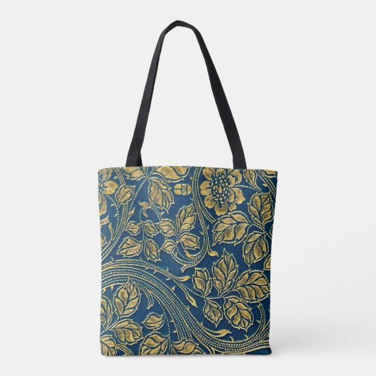 Golden Blossom Elegance Canvas tas (Achterkant)