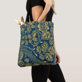 Golden Blossom Elegance Canvas tas