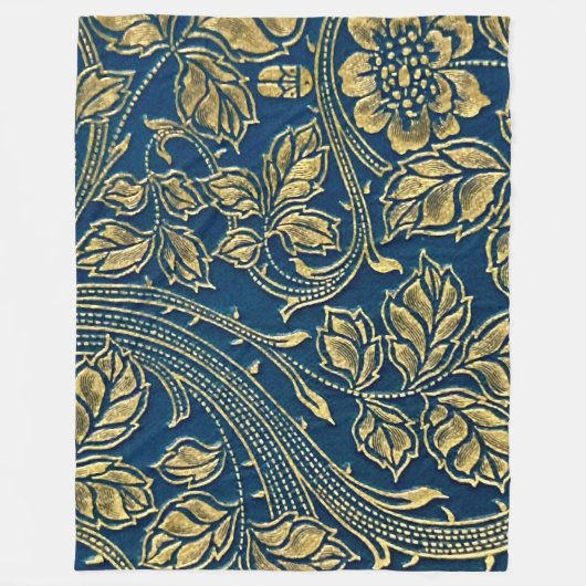 Golden Blossom Elegance  Fleece Blanket (Voorkant)