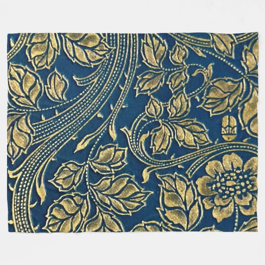 Golden Blossom Elegance  Fleece Blanket (Voorkant (Horizontaal))