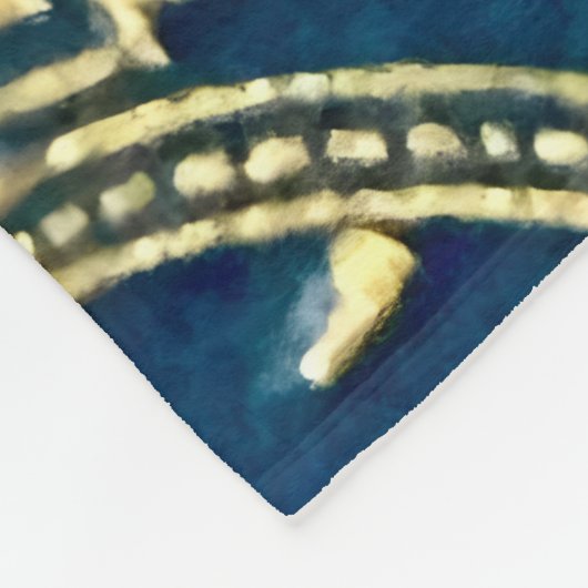 Golden Blossom Elegance  Fleece Blanket (Hoek)