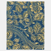 Golden Blossom Elegance Fleece Blanket Deken (Voorkant)