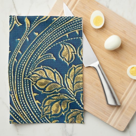 Golden Blossom Elegance Keuken Handdoeken (Quarter Fold)