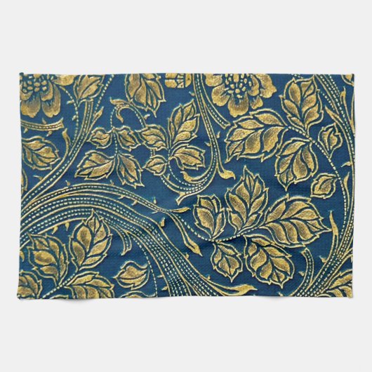 Golden Blossom Elegance Keuken Handdoeken (Horizontaal)