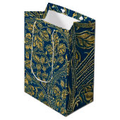 Golden Blossom Elegance Medium Cadeauzakje (Voorkant Gekanteld)