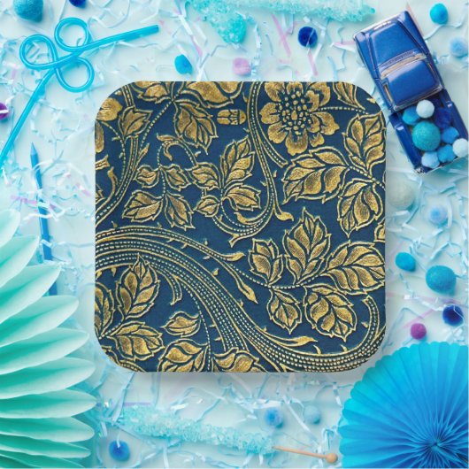 Golden Blossom Elegance Paper Bord (Feest)