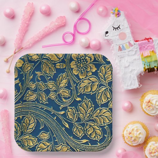 Golden Blossom Elegance Paper Bord (Feest)